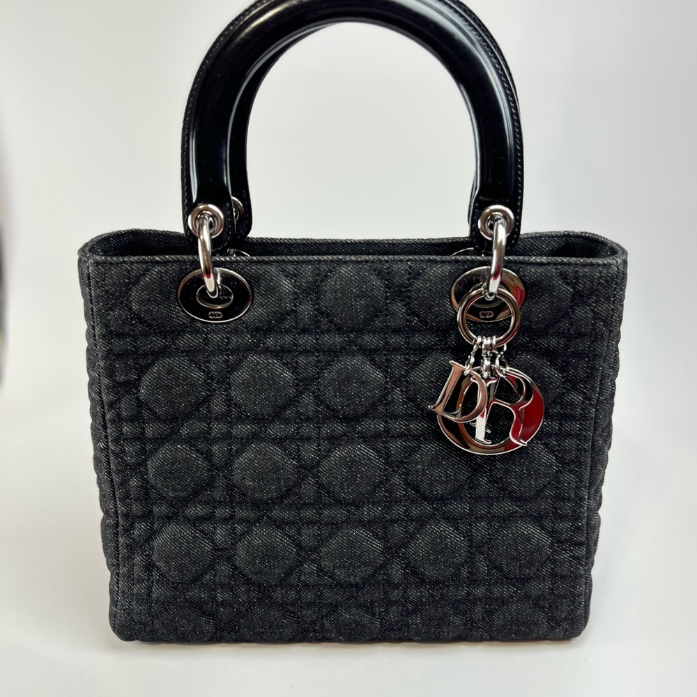 Lady Dior Medium Denim in Black